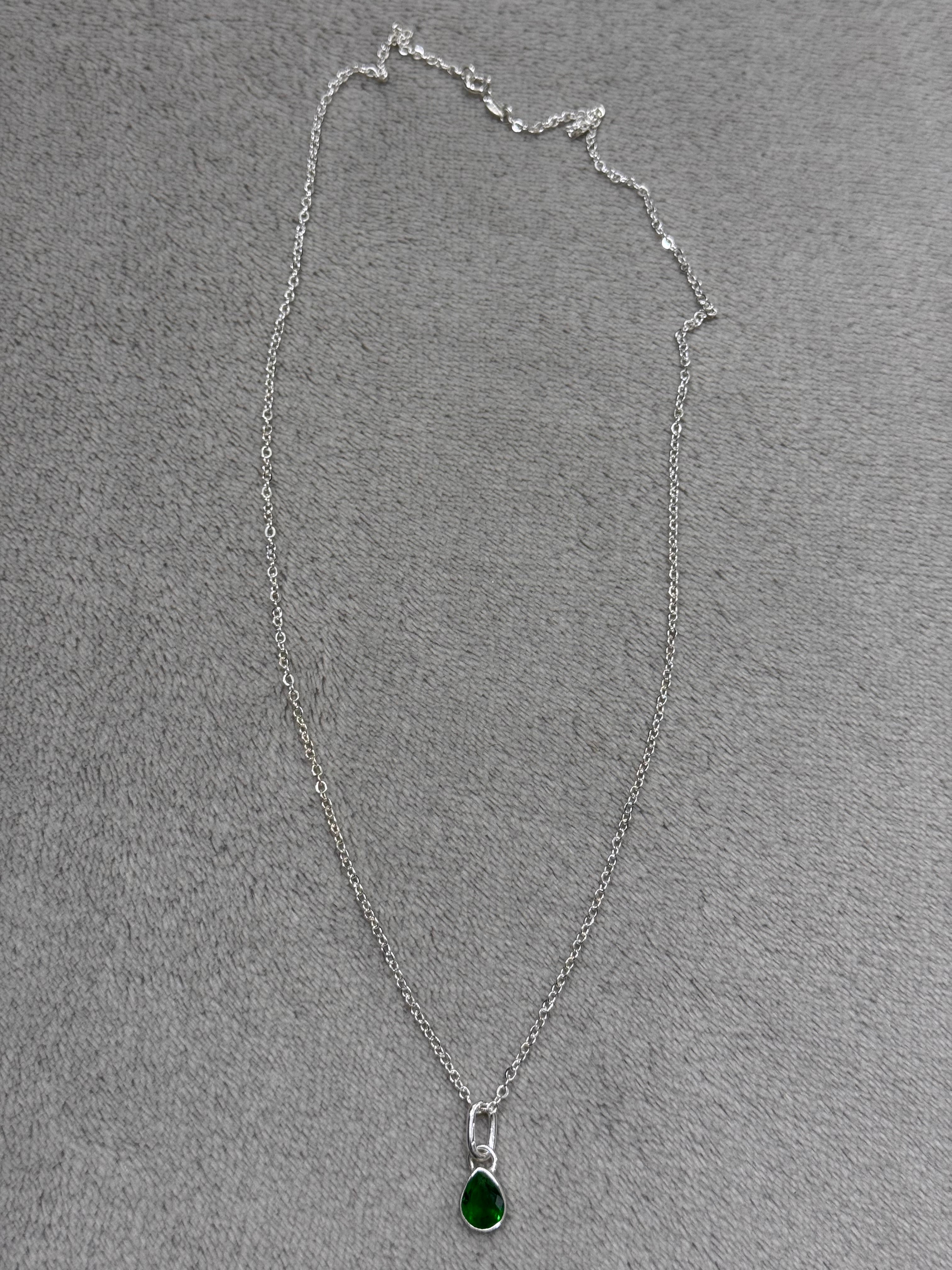 Original Italian silver with green pendant 💚