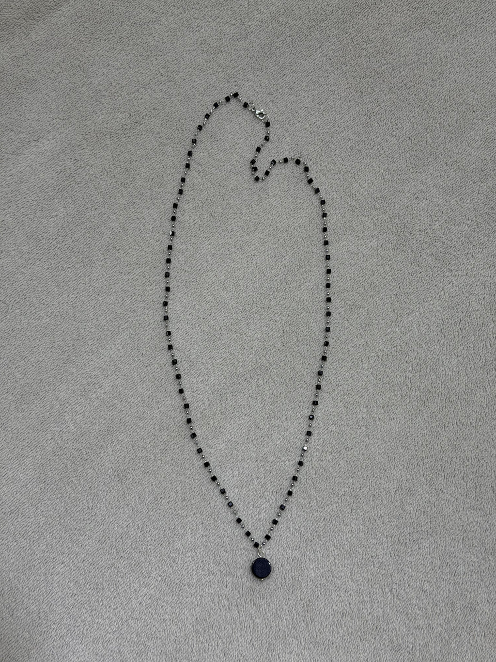 Stainless steel chain with black beads