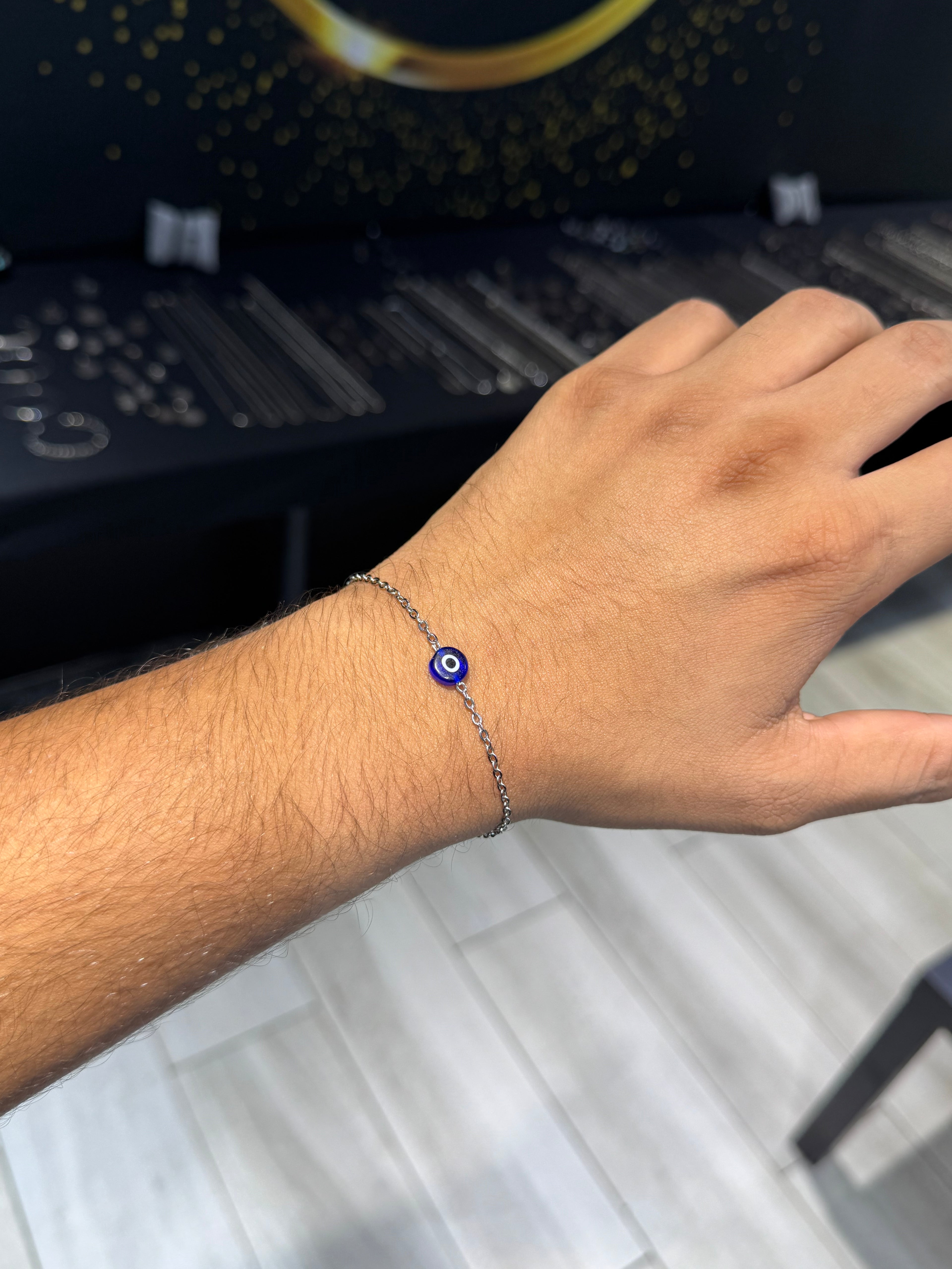 Original stainless steel bracelet with evil eye