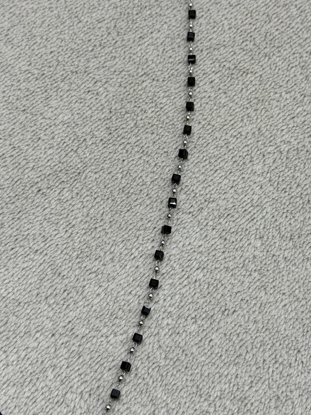 Stainless steel chain with black beads
