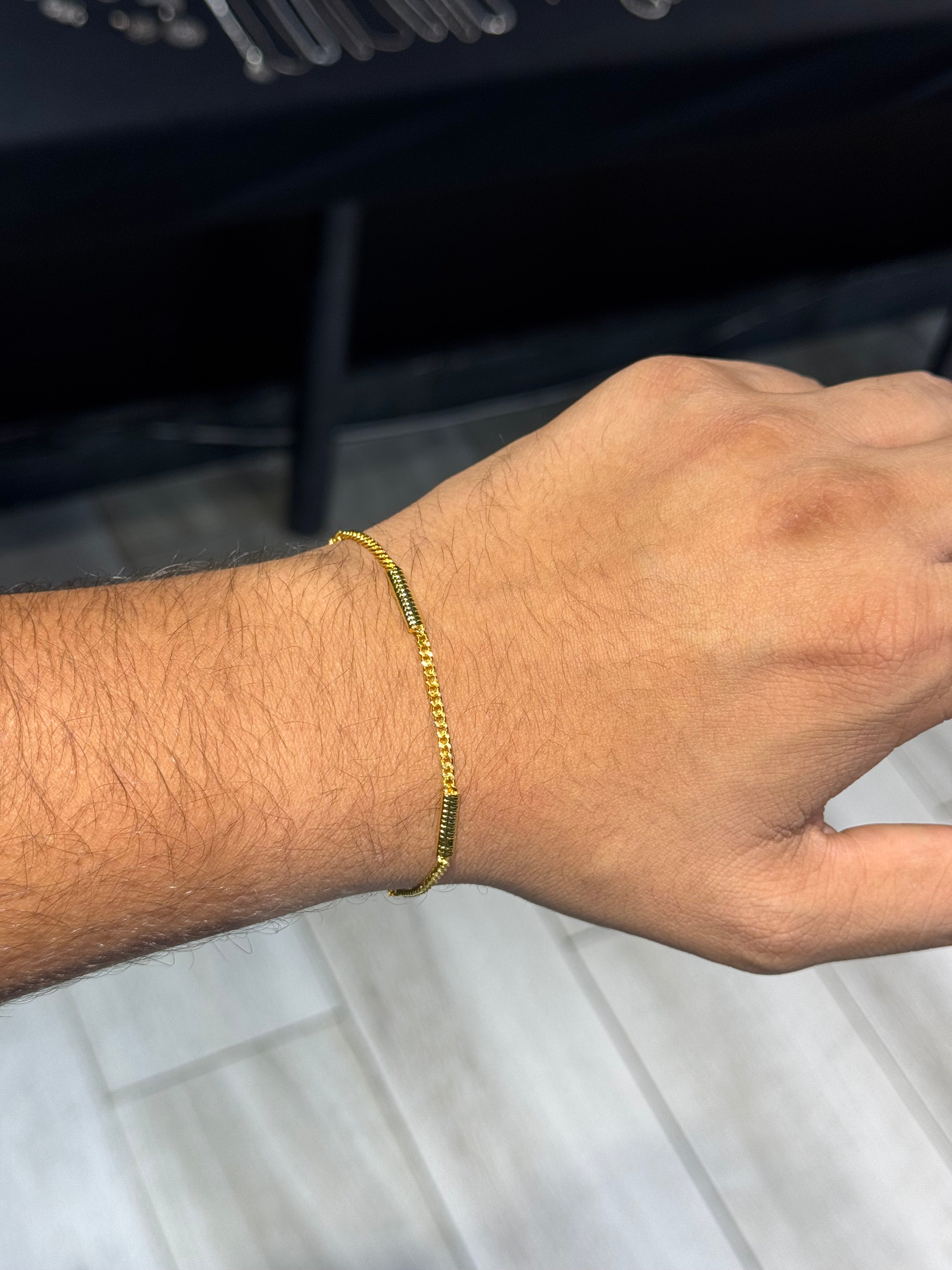 Original unique gourmet silver gold plated bracelet