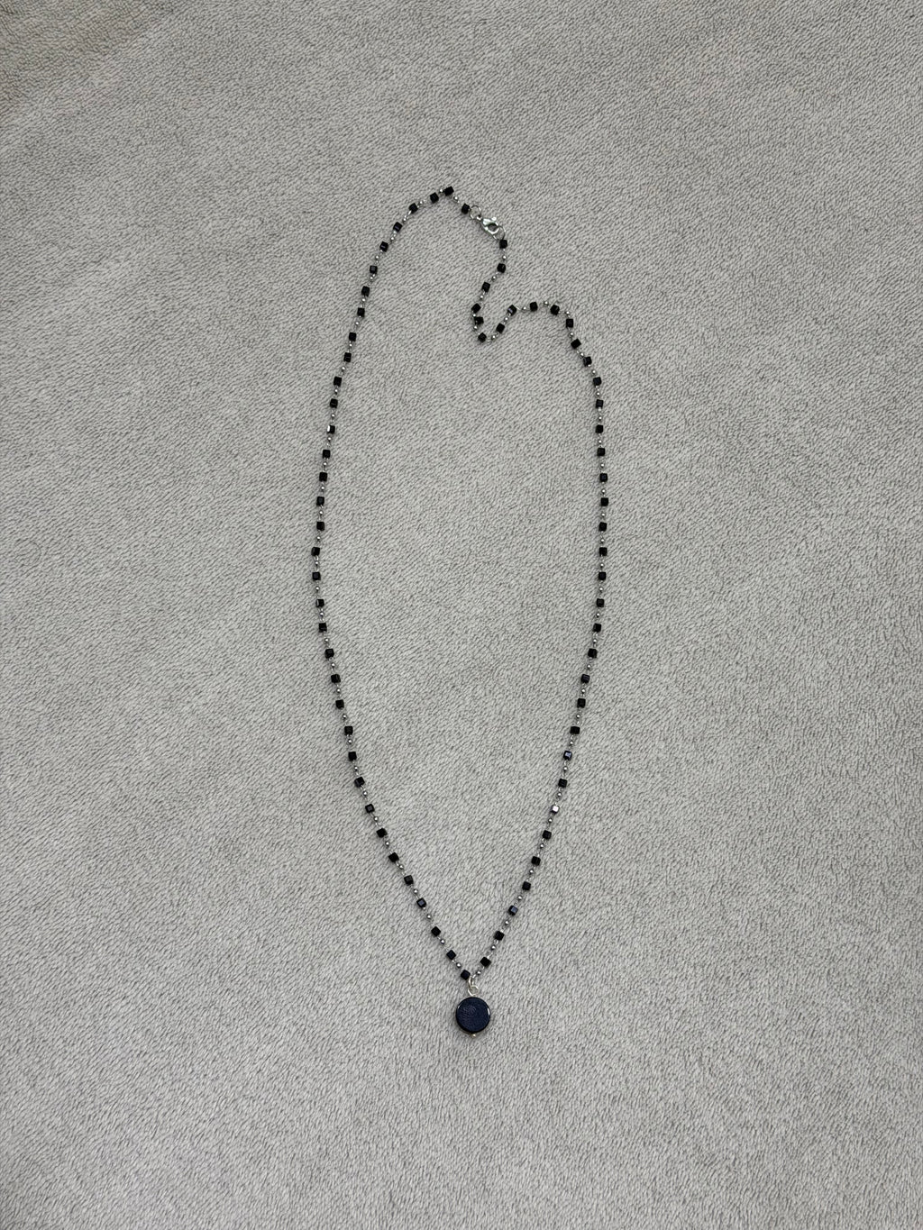 Stainless steel chain with black beads