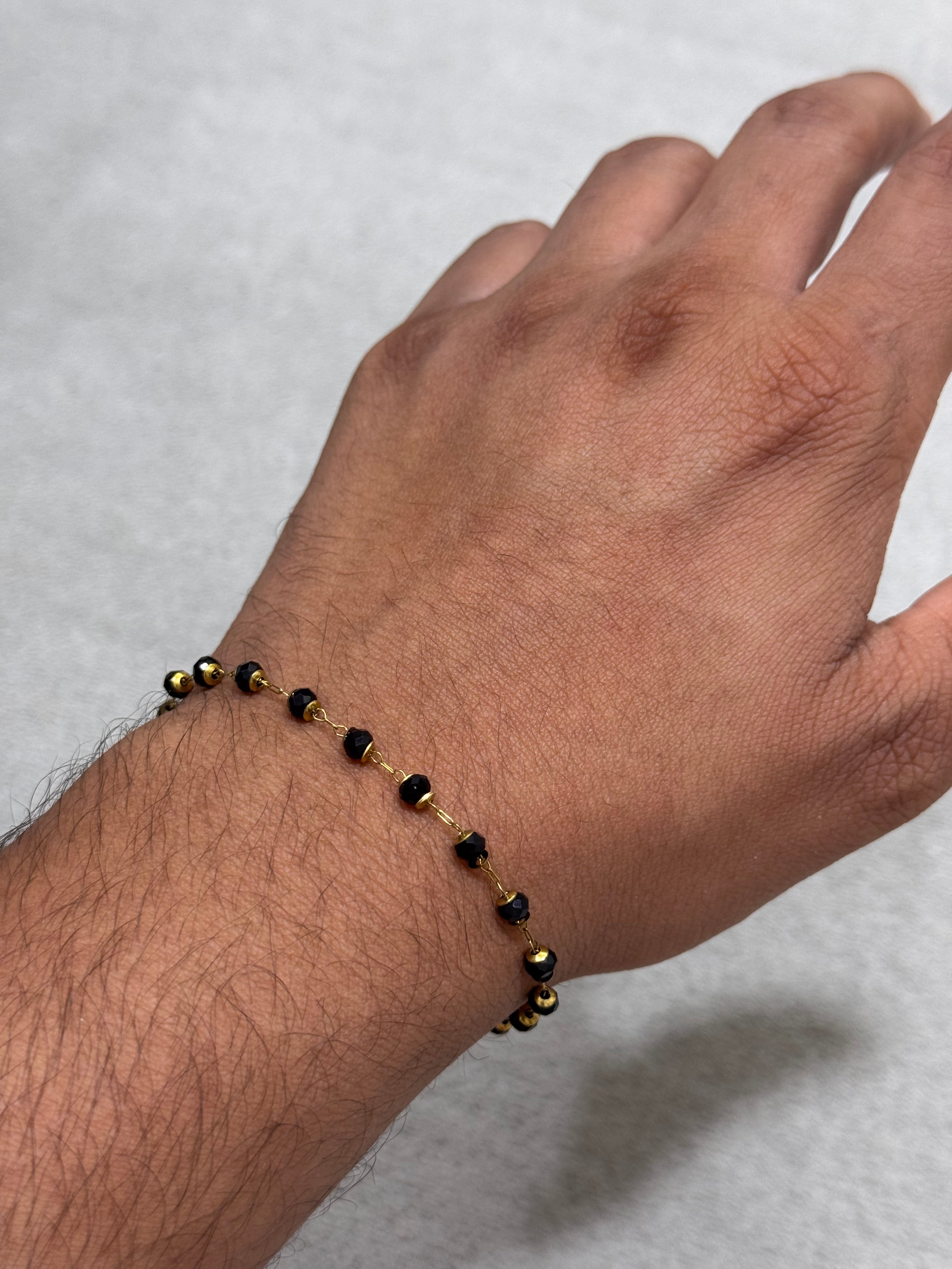 Original stainless steel bracelet with original onyx stones