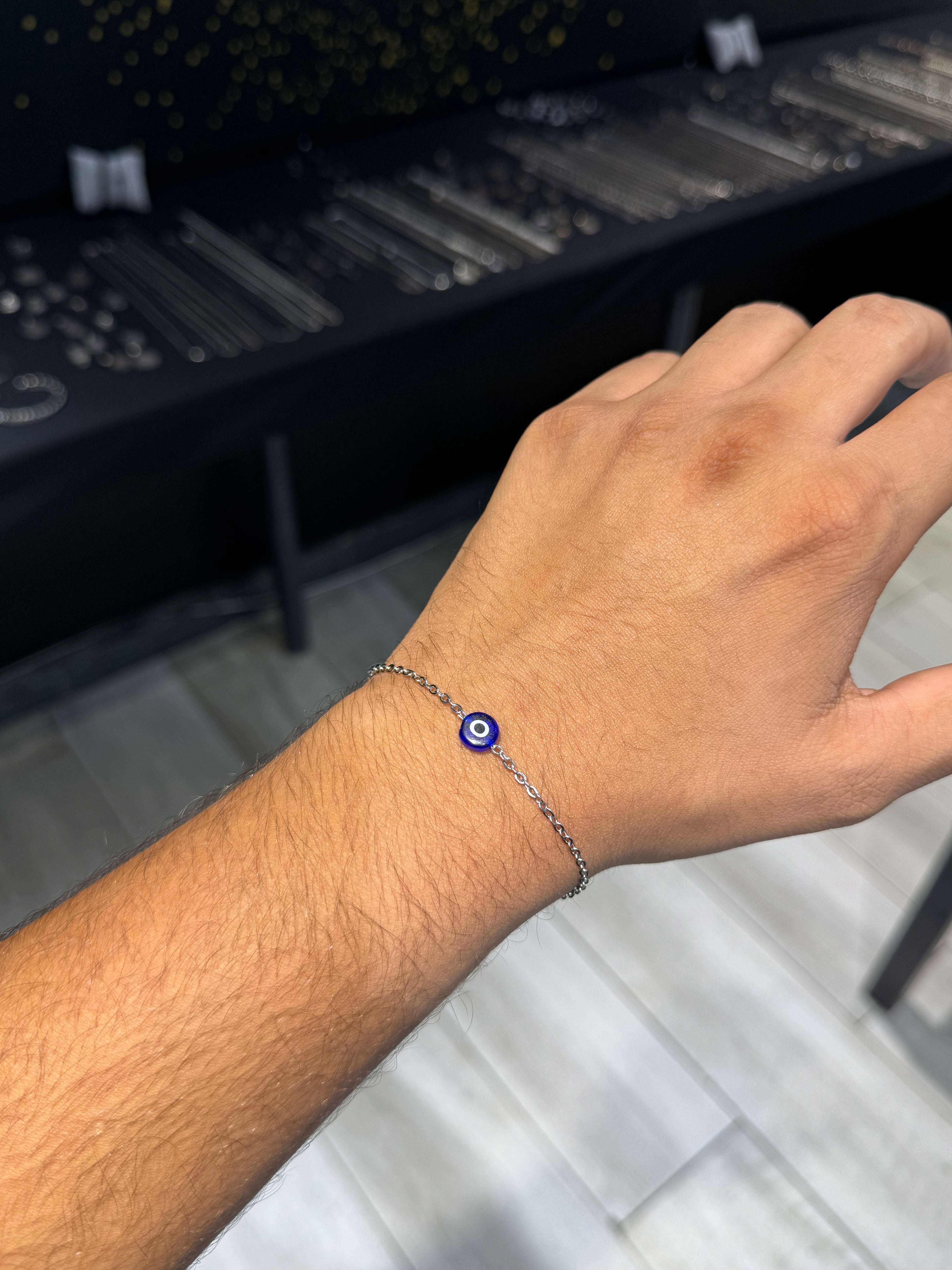 Original stainless steel bracelet with evil eye