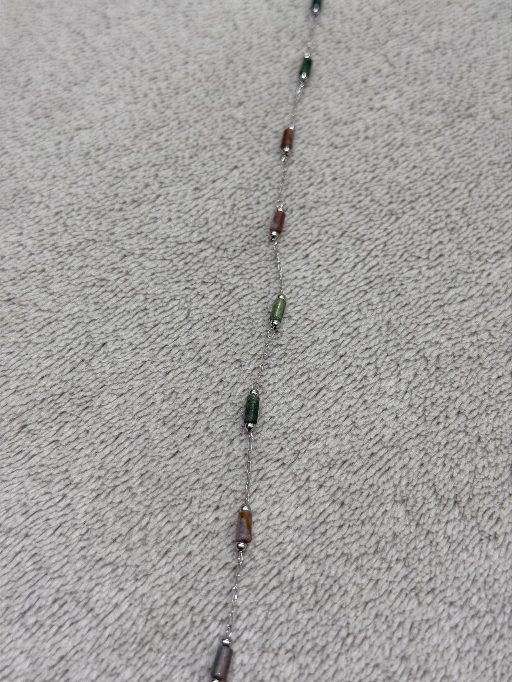 Stainless steel necklace with colorful beads