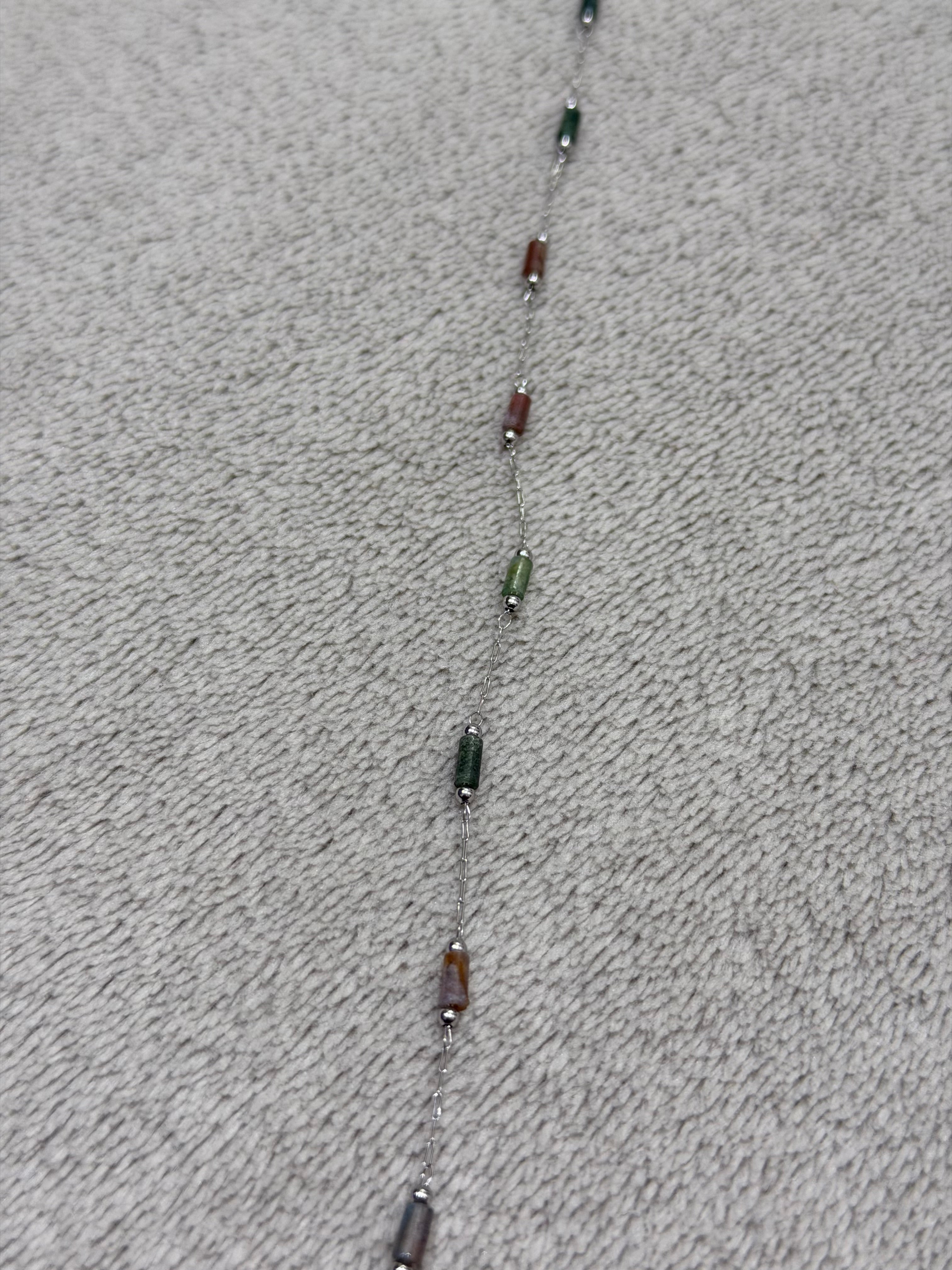 Stainless steel necklace with colorful beads