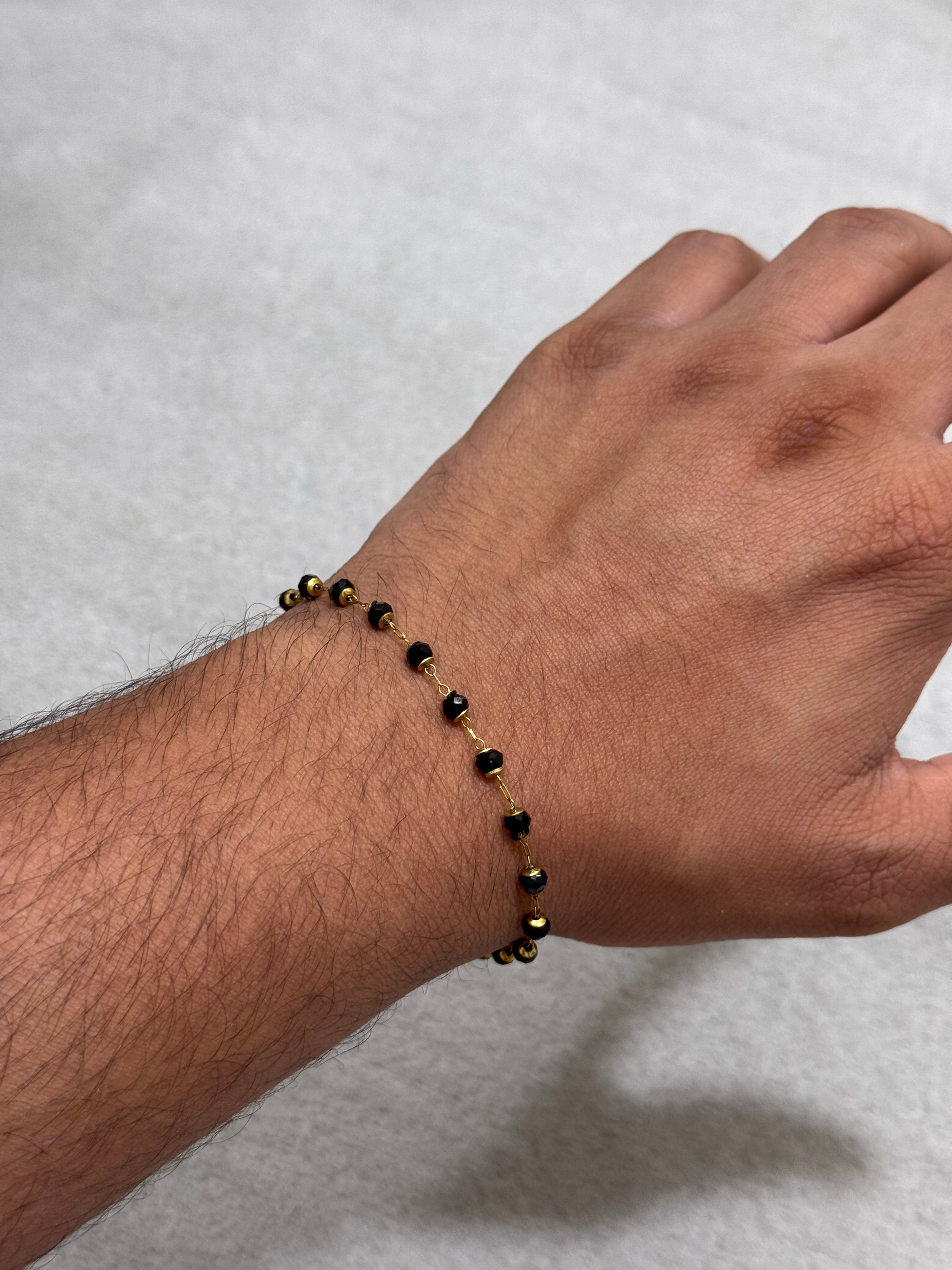 Original stainless steel bracelet with original onyx stones