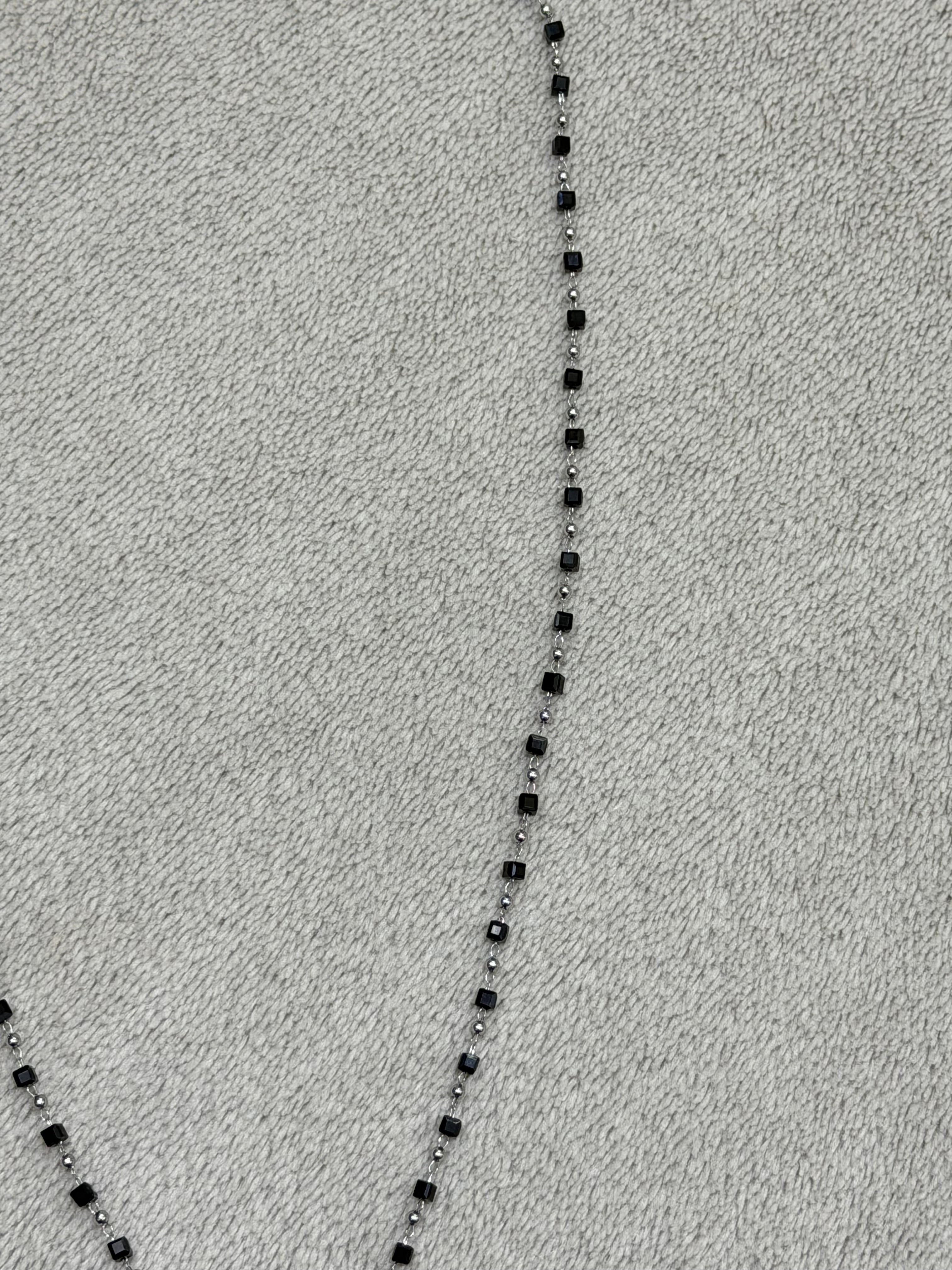 Stainless steel chain with black beads