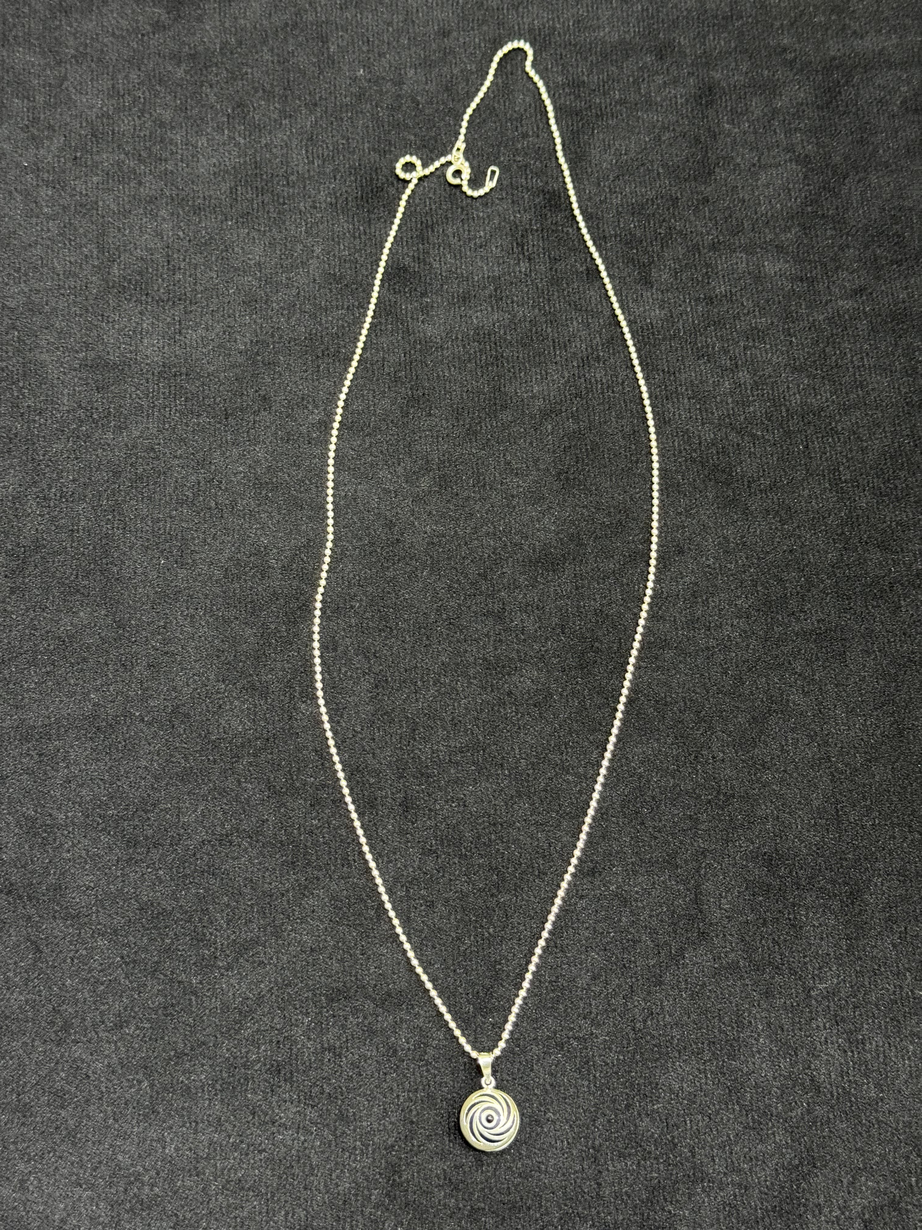 Italian silver necklace with circles eye pendant