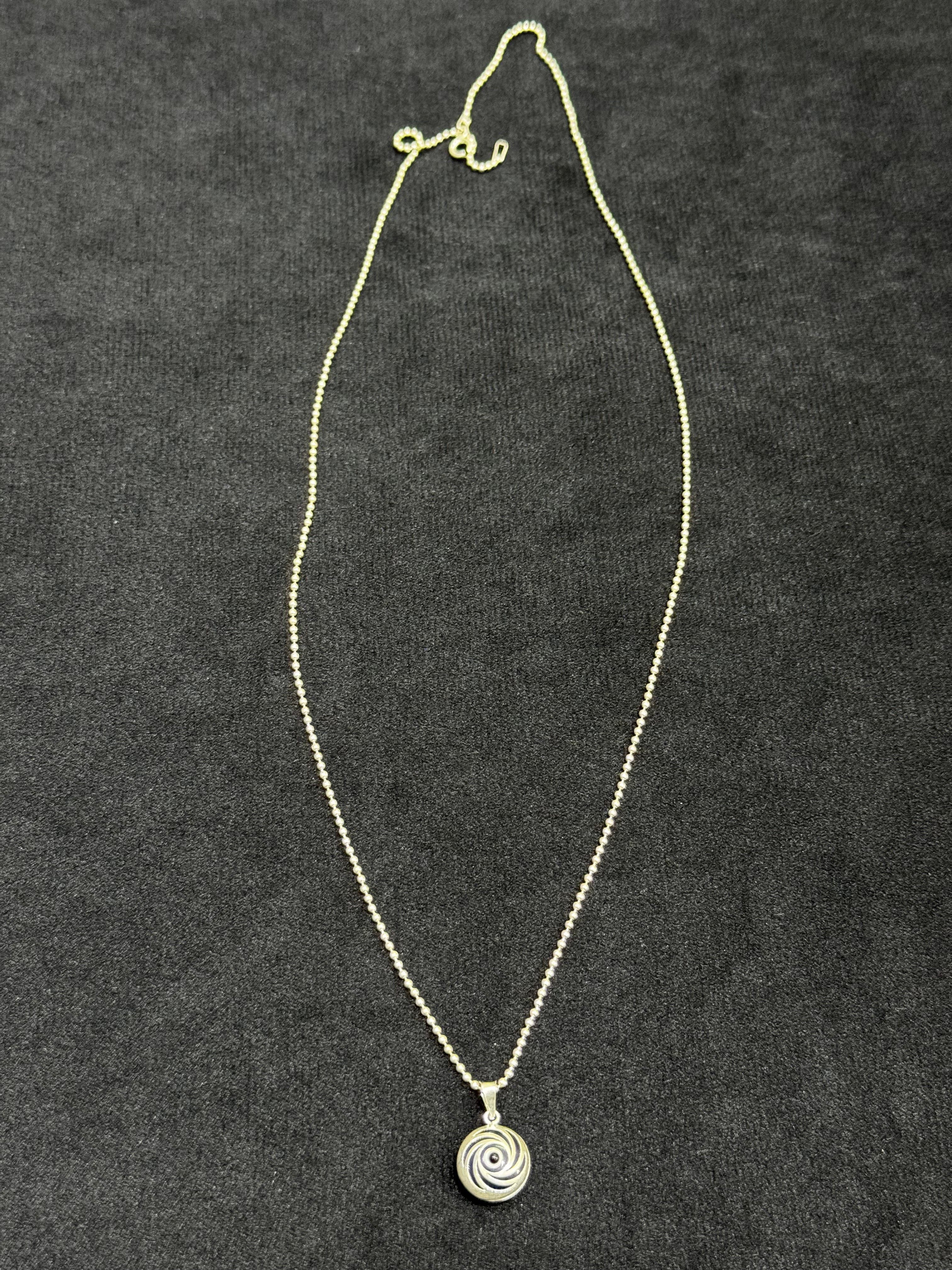 Italian silver necklace with circles eye pendant